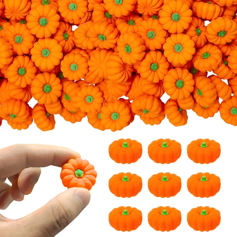 OZIO 120 Pcs 3D Pumpkin Erasers Bulk, Fall Mini Erasers Novelty Pencil Eraser Stationery for Kids Students Halloween Fall Thanksgiving Party Favor Teacher Rewards Classroom - Image 1
